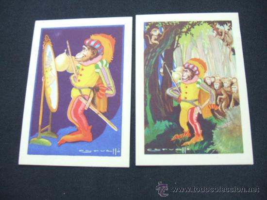 Collectionnisme Cartes &agrave; collectionner anciennes: LOTE 2 CROMOS - FABULAS - LA MONA -