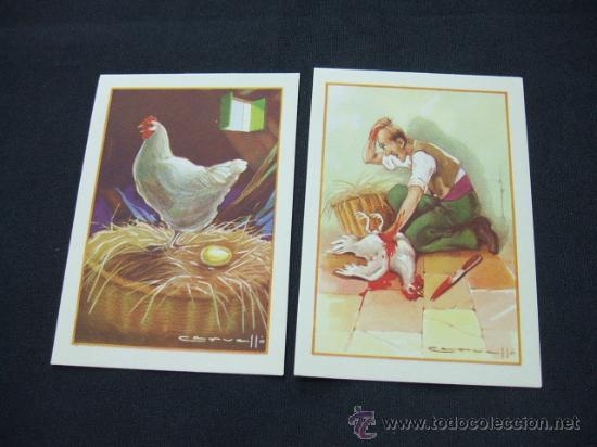 Collezionismo Figurine antiche: LOTE 2 CROMOS - FABULAS - LA GALLINA DE LOS HUEVOS DE ORO -