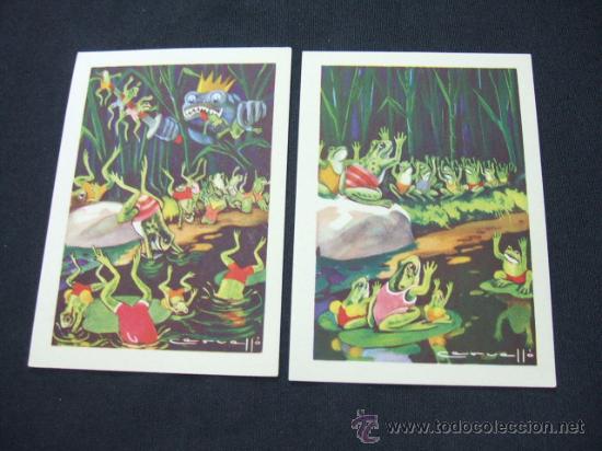 Collezionismo Figurine antiche: LOTE 2 CROMOS - FABULAS - LAS RANAS PIDIENDO REY -