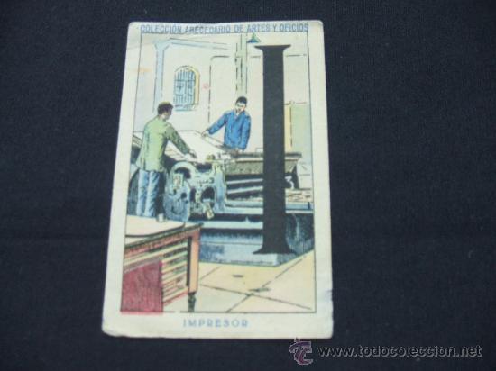 Colecionismo Cromos antigos: CROMO COLECCION ABECEDARIO DE ARTES Y OFICIOS  - IMPRESOR -