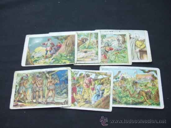 Coleccionismo cromos antiguos: LOTE 7 CROMOS - CRISTOBAL COLON - CHOCOLATE JUNCOSA - - Foto 1