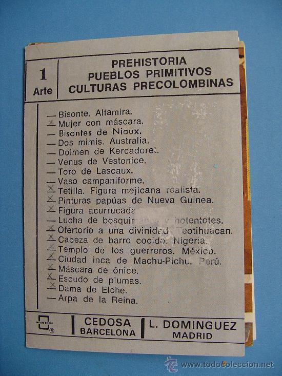 Coleccionismo Cromos antiguos: 11 cromos Historia Arte: Prehistoria.- Pueblos Primitivos.- Culturas Precolombinos. n&ordm; 1 (incompl)