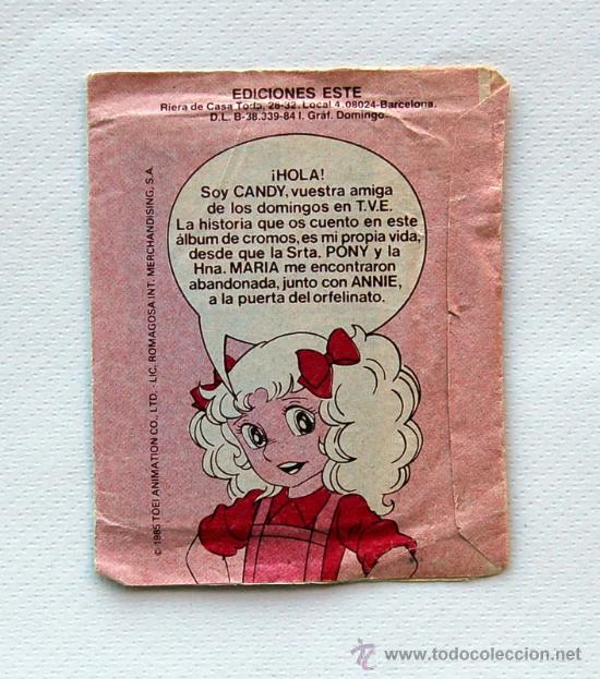 Coleccionismo cromos antiguos: Sobre de cromos de Candy, de Ediciones ESTE. 1984 - Foto 2