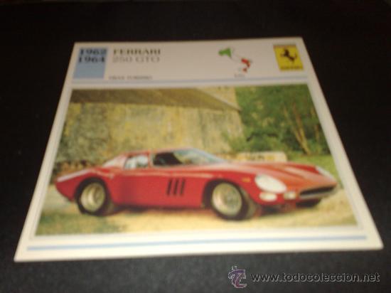 Coleccionismo cromos antiguos: AUTOS DE COLECCION. FICHA FERRARI 250 GTO. 1962-1964