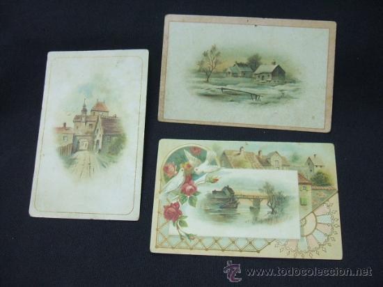 Coleccionismo cromos antiguos: LOTE 3 CROMOS-TARJETA - CHOCOLATE AMATLLER - CALLE MANRESA, 10 - BARCELONA -