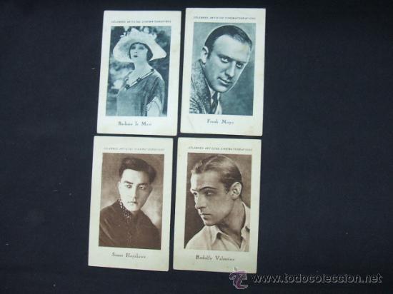 Colecionismo Cromos antigos: LOTE 4 CROMOS - CELEBRES ARTISTAS CINEMATOGRAFICOS - CHOCOLATE E. JUNCOSA