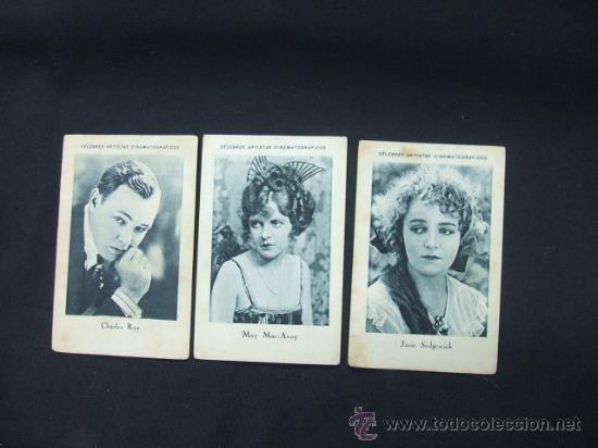 Coleccionismo cromos antiguos: LOTE 3 CROMOS - CELEBRES ARTISTAS CINEMATOGRAFICOS - CHOCOLATE E. JUNCOSA