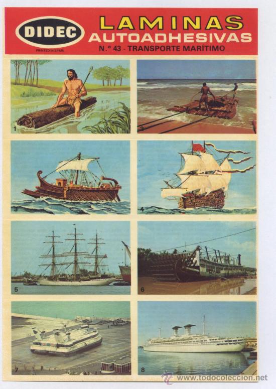 Coleccionismo cromos antiguos: LAMINAS AUTOADHESIVAS DIDEC N&ordm; 43 - TRANSPORTE MARITIMO - Foto 1