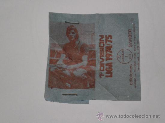 Coleccionismo Cromos antiguos: SOBRE VACIO 1&ordf; DIVISION LIGA 1974/75 ( EDICIONES SANBER ) UNICO EN TC .