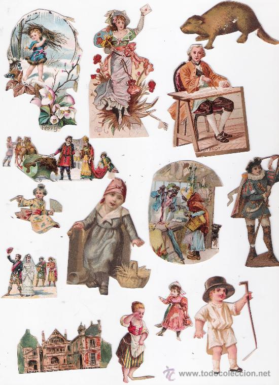 Collectionnisme Cartes &agrave; collectionner anciennes: Lote de 14 cromos franceses de publicidad. Siglo XIX. (recortados)