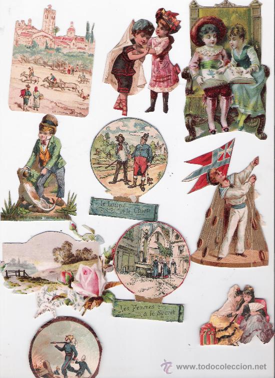 Collectionnisme Cartes &agrave; collectionner anciennes: Lote de 10 cromos franceses de publicidad. Siglo XIX. (recortados)