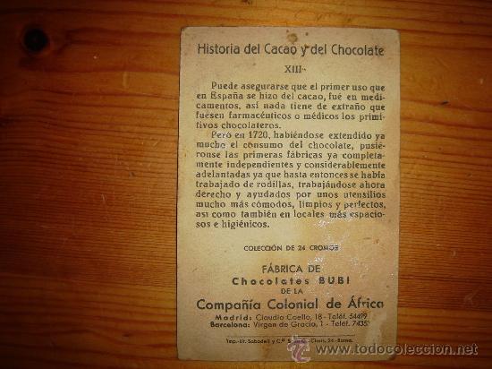 Coleccionismo cromos antiguos: CROMOS HISTORIA DEL CACAO Y DEL CHOCOLATE - Foto 2