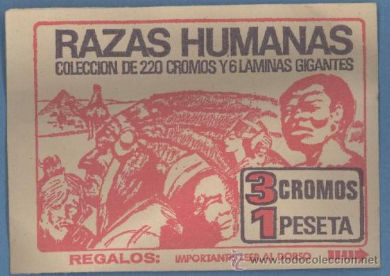 Coleccionismo cromos antiguos: Razas Humanas - Bruguera - Foto 1