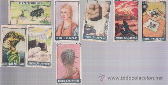 Collectionnisme Cartes &agrave; collectionner anciennes: Cromos Salsafr&aacute;n. Lote de 8 cromos. 7 de Calidoscopio Mundial y 1 de Retina del Mundo.