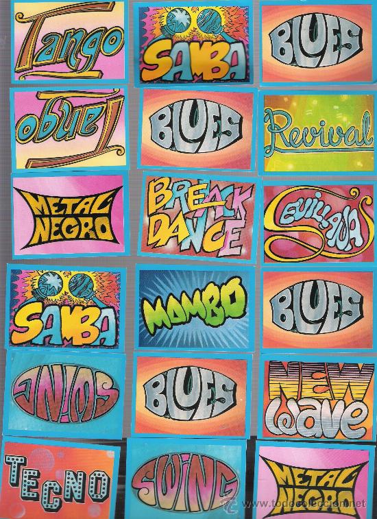 Collectable Antique Stickers: M&iacute;sica. Tipos?. Lote de 70 cromos.Hay repetidos.