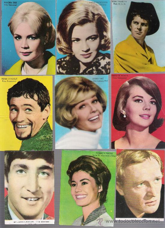 Collectionnisme Cartes &agrave; collectionner anciennes: Lote de 9 cromos de Artistas,(10x7)