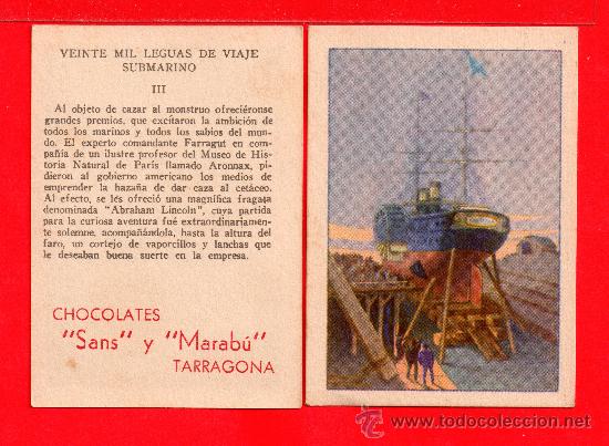 Collectable Antique Stickers: 31 cromo vente mil leguas viaje sumarino chocolates sans y marab&uacute; tarragona  todos diferentes bien