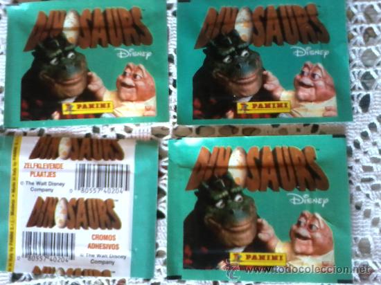 Coleccionismo cromos antiguos: dinosaurios 4 sobres sin abrir panini - Foto 1