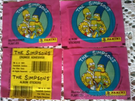 Coleccionismo cromos antiguos: los simpsons rosa 4 sobres sin abrir panini - Foto 1