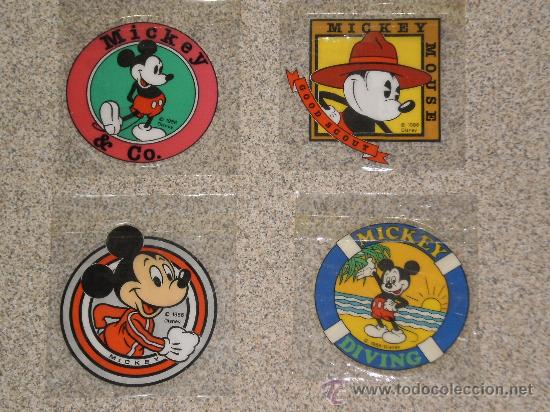 Coleccionismo cromos antiguos: LOTE DE 4 PEGATINAS EN PLASTICO TRANSPARENTE , DISNEY 1986 .