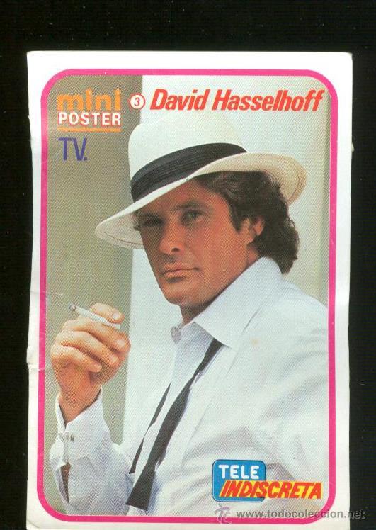 Coleccionismo cromos antiguos: pegatina tele indiscreta . david hasselhoff - Foto 1