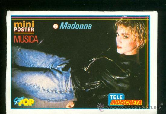 Coleccionismo cromos antiguos: pegatina tele indiscreta  madonna - Foto 1