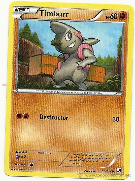 Coleccionismo cromos antiguos: POKEMON 2011, TIMBURR, BASICO - Foto 1