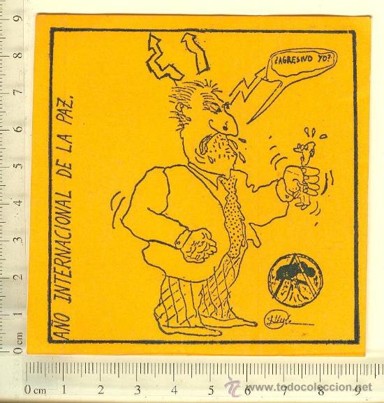 Coleccionismo cromos antiguos: PEGATINA A&Ntilde;O INTERNACIONAL DE LA PAZ - Foto 1