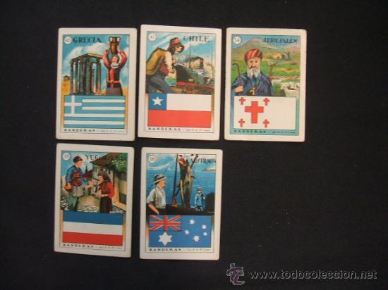 Collectionnisme Cartes &agrave; collectionner anciennes: LOTE 5 CROMOS - BANDERAS - POS. VENDER SUELTOS -