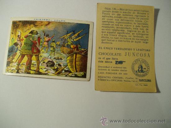 Coleccionismo cromos antiguos: cromo chocolate juncosa cristobal colon n&ordm;  136 - Foto 1