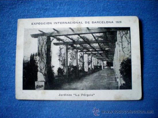Colecionismo Cromos antigos: CROMO CHOCOLATES EDUARDO PI EXPOSICION BARCELONA 1929 N&ordm; 36 DE 42 JARDINES LA PERGOLA