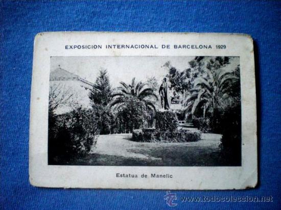 Colecionismo Cromos antigos: CROMO CHOCOLATES EDUARDO PI EXPOSICION BARCELONA 1929 N&ordm; 41 DE 42 ESTATUA DE MANELIC