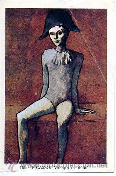 Collezionismo Figurine antiche: cromo - 195 picasso / arlequin sentado - editorial desconocida a&ntilde;os1970 - pintura arte circo