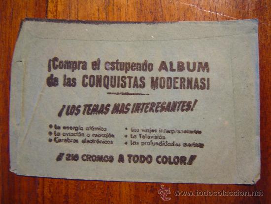 Coleccionismo cromos antiguos: CONQUISTAS MODERNAS - Sobre de cromos vac&iacute;o - Editorial CRISOL - Foto 2