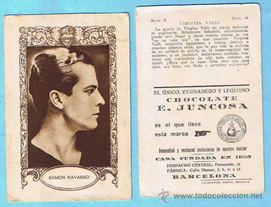Coleccionismo cromos antiguos: LOTE DE CROMOS SUELTOS; 1,00 &euro;. C&Eacute;LEBRES ARTISTAS CINEMATOGR&Aacute;FICOS. SERIE H. CHOCOLATE JUNCOSA 1920S