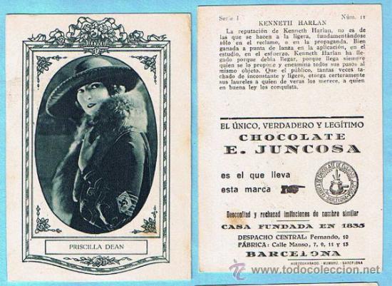 Coleccionismo cromos antiguos: LOTE CROMOS SUELTOS; 1,20 &euro;. C&Eacute;LEBRES ARTISTAS CINEMATOGR&Aacute;FICOS. SERIE I. CHOCOLATE JUNCOSA.