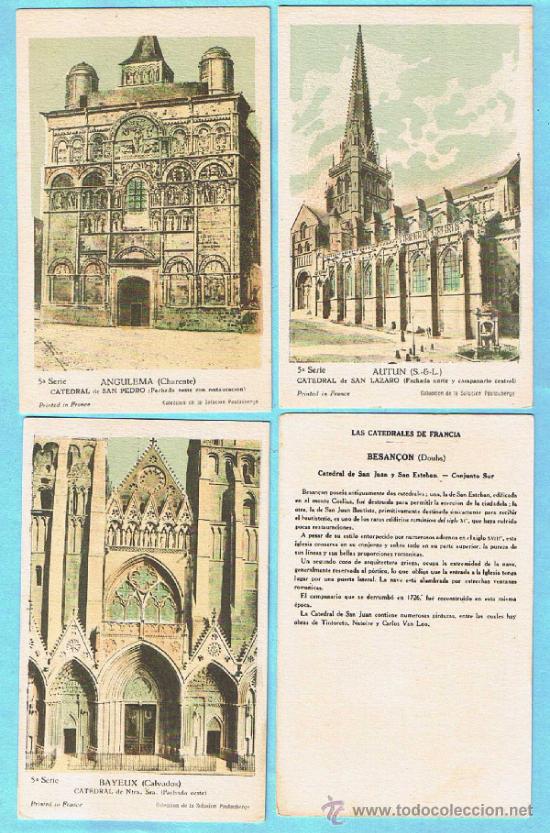 Sammeln alte Sammelbilder: 5&ordf; SERIE DE 10 CROMOS COMPLETA. LAS CATEDRALES DE FRANCIA. COLECCI&Oacute;N DE LA SOLUCI&Oacute;N PAUTAUBERGE.