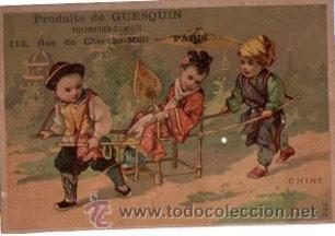 Collectionnisme Cartes &agrave; collectionner anciennes: CROMO PUBLICITARIO GUESQUIN, PARIS, 8 POR 12CM, CHINE, 322