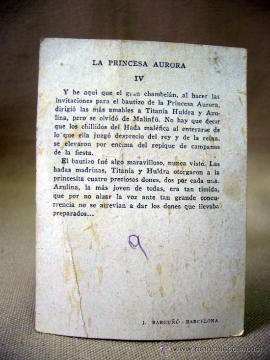 Coleccionismo cromos antiguos: CROMO, J. BARGU&Ntilde;O, BAECELONA, LA PRINCESA AURORA - Foto 2
