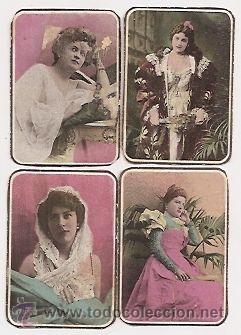 Coleccionismo cromos antiguos: 4 cromos galantes antiguos