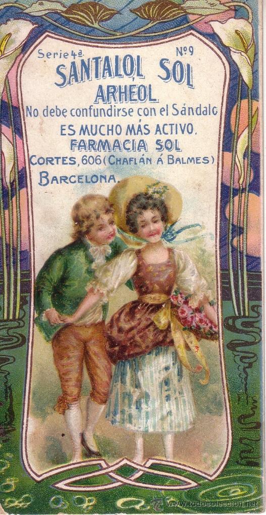 Sammeln alte Sammelbilder: CROMO PUBLICITARIO DE SANTALOL SOL - ARHEOL - FARMACIA SOL - BARCELONA