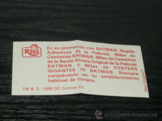 Coleccionismo cromos antiguos: CROMO RISI BATMAN -- 1989-- - Foto 2