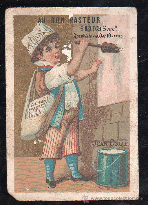 Collectable Antique Stickers: CROMO DE S. DEUTCH SUCC&ordm;. NANTES. AU BON PASTEUR. JEAN COLLE