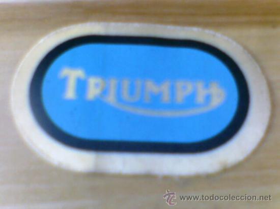 Coleccionismo cromos antiguos: Cromo tela pegatina moto Triumph posiblemente pastelito Cropan Bimbo PHoskito Panrico