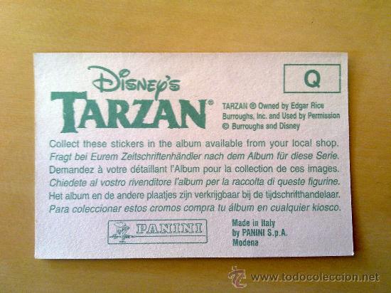 Coleccionismo cromos antiguos: cromo tarzan panini letra Q - Foto 2