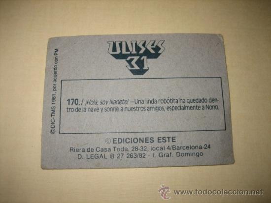 Coleccionismo cromos antiguos: CROMO ULISES 31 N&ordm; 170 EDICIONES ESTE - Foto 2