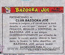 Coleccionismo cromos antiguos: CROMO CHICLE BAZOOKA - Foto 1