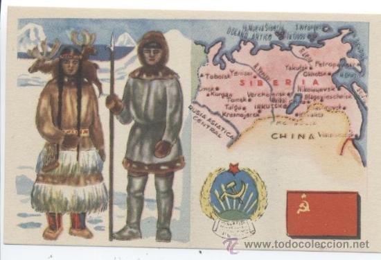 Collectionnisme Cartes &agrave; collectionner anciennes: Cromo Naciones del Mundo. Ceregumil Fern&aacute;ndez. Segunda Serie de 100 cromos. Siberia, n&ordm; 54.