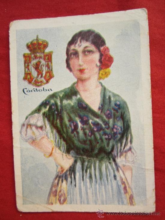 Coleccionismo cromos antiguos: mujer en traje regional y escudo , de cordoba , cromo n.45 chocolate amatller