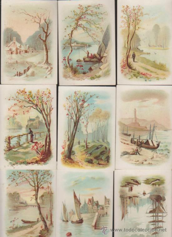 Collezionismo Figurine antiche: Galletas y Bizcochos Vi&ntilde;as y Comp&ordf;. Lote de 7 cromos (11x7) RARO AS&Iacute;. Principio Si-